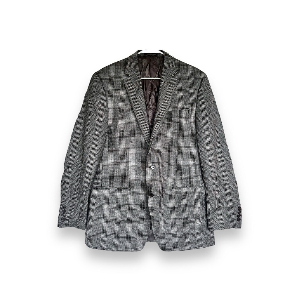 Ralph Lauren LRL Macys WOOL 2-button Houndstooth Coat Jacket Blazer Gray Men 40L
